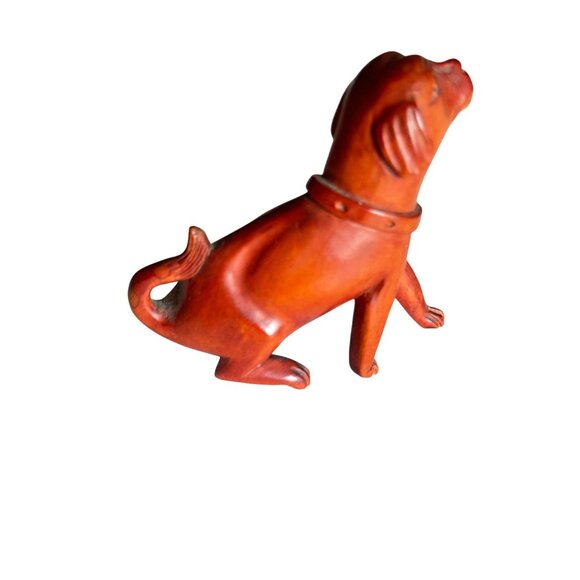 Vintage Boxwood Hand-Carved Japanese Netsuke Dogs - Sitting & Playful Poses - Picture 7 of 10